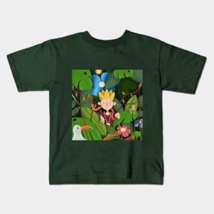 Jungle Boy With Animals Kids T-Shirt